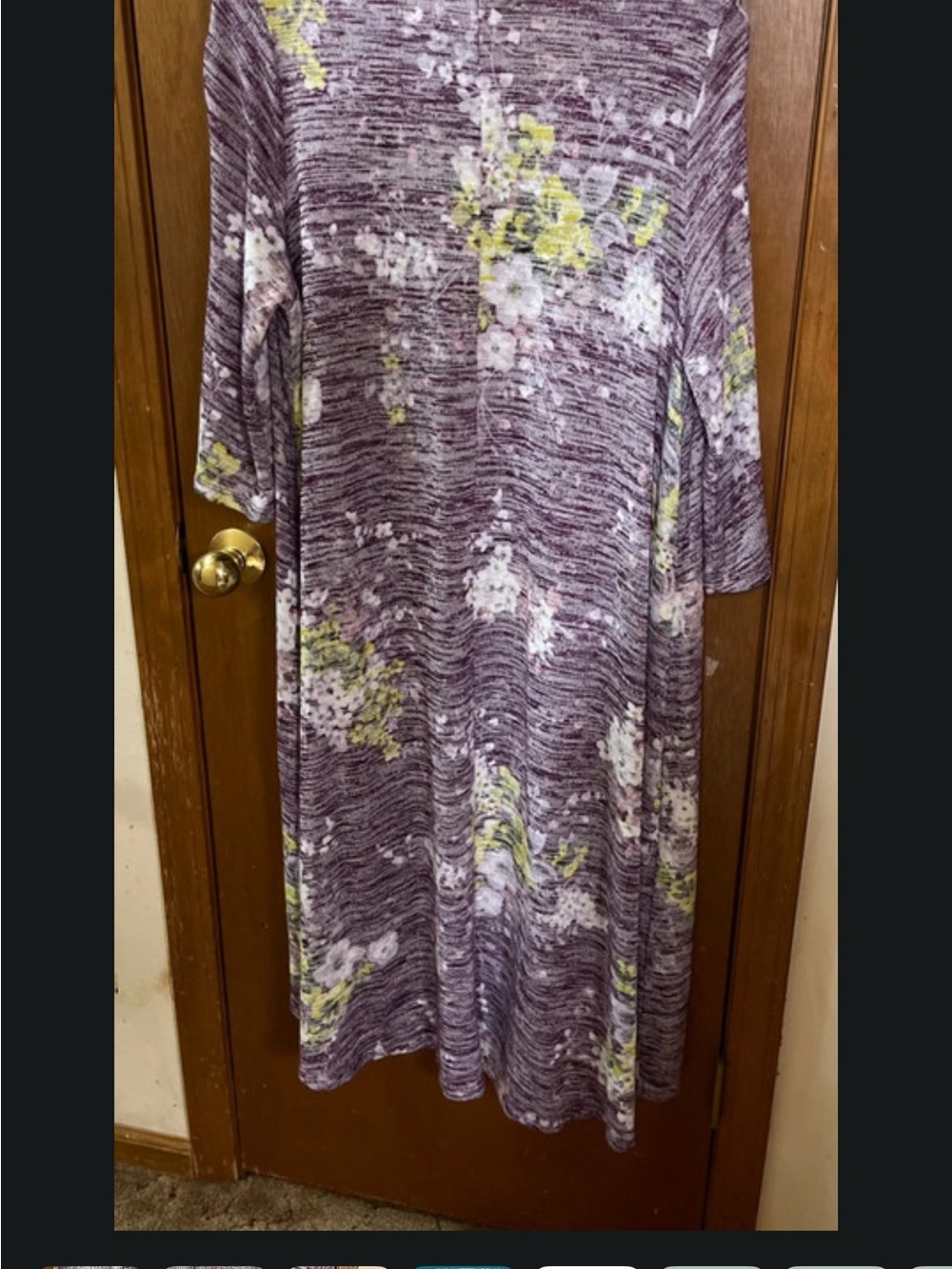 torrid Lavender Purple Floral Knit Midi Dress with Yellow Accents